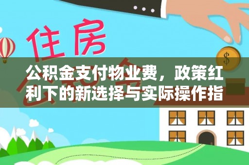 敦煌公积金支付物业费，政策红利下的新选择与实际操作指南